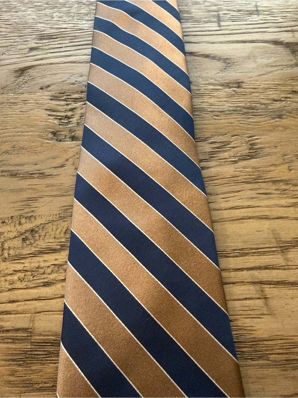 Saddlebred Navy and Bronze Diagonal Stripe Tie